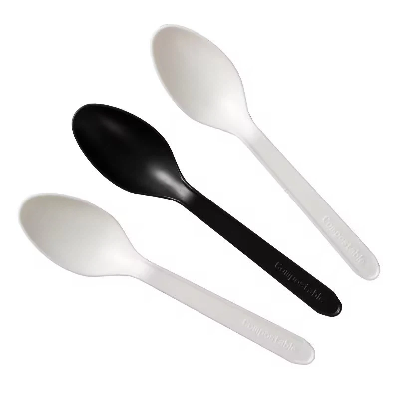 black disposable spoon